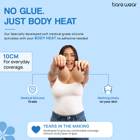 Non-Adhesive Reusable Silicone Nipple Cover