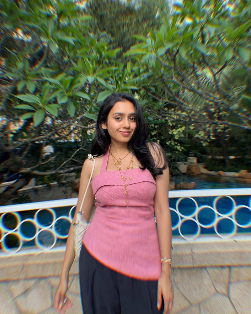 Audrey Tweed Top (Pink)