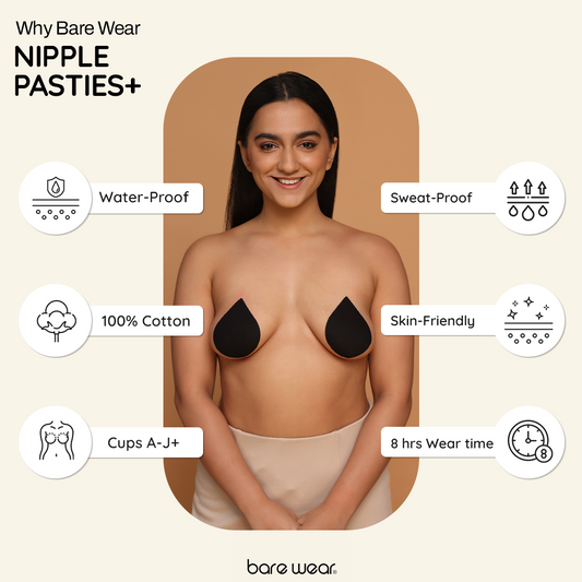 Nipple Pasties Plus Complete Coverage Sweatproof Waterproof (10 Pairs)