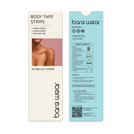 Body Tape Pre-Cut Strips 7.5cm width Sweatproof (Pack of 10)