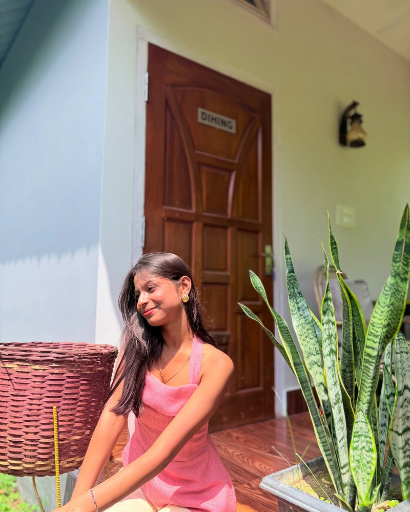 Audrey Tweed Top (Pink)